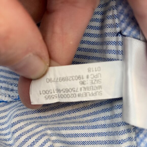 Chaps Men's Shorts Size 36 Blue & White Striped Cotton Blend - Picture 10 of 11